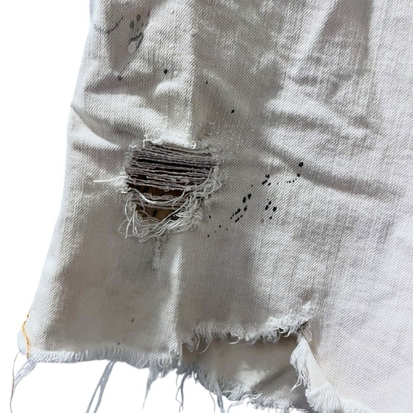 Rich & Skinny Off White Distressed Paint Splattered Shorts Size 27 Cheetah USA - Picture 3 of 8